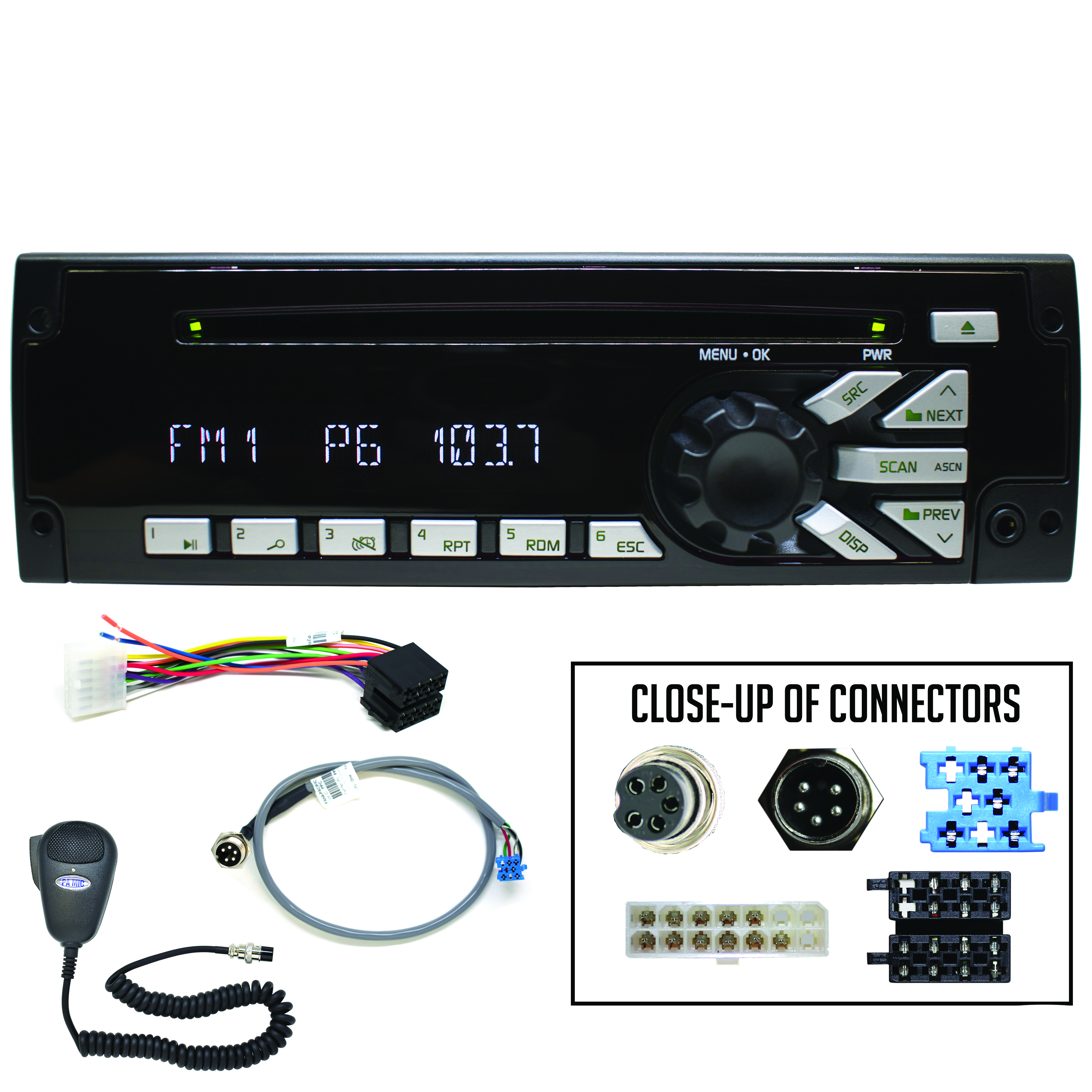 AM/FM/WB Stereo for Thomas Built Buses Includes PA MIC, Cable and Harness  [PP105602] - $215.96 